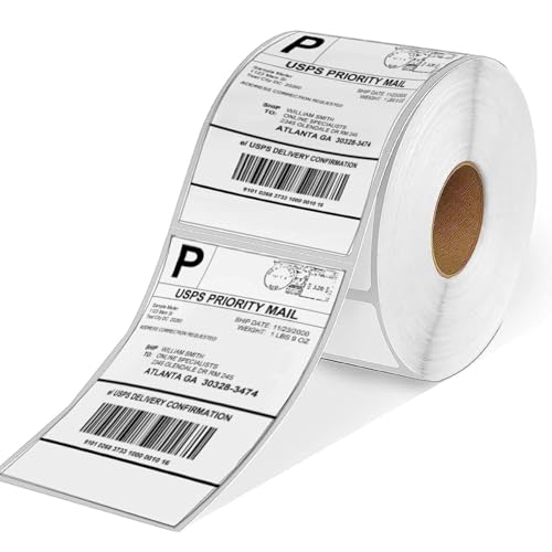 Image of Shreyans Direct Thermal Labels (Pack of 4, 100mm x 150mm) 200 Labels /Roll - 800 Labels