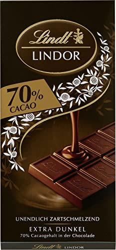 Lindt LINDOR Tafel 70% Kakao | 100g Schokoladentafel | Extra...