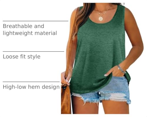 Image of Plus Size Tank Tops for Women Summer Sleeveless Tops Loose Fit Tunic Tanks