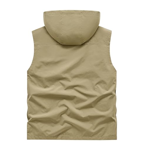 Image of Lightweight Outdoor Vest Jacket for Men, Windbreaker for Golf, Safari, Travel, Fishing, Hiking
