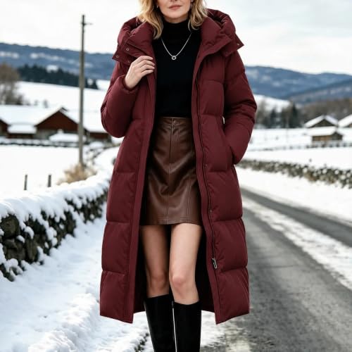 Womens Long Winter Puffer Coats Thicken Warm Hooded Jcakets with Pockets - image 2