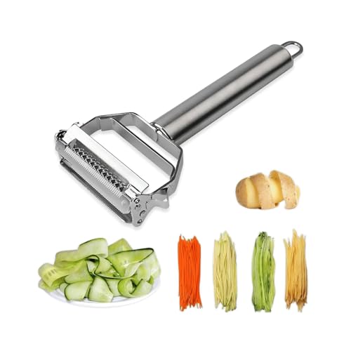 Image of Multi-Functional Vegetable Peeler for Kitchen | Stainless Steel Peeler with Wooden Handle & Bottle Opener | Single Blade for Fruits and Vegetables | 1 Piece (Vegetable Peeler)