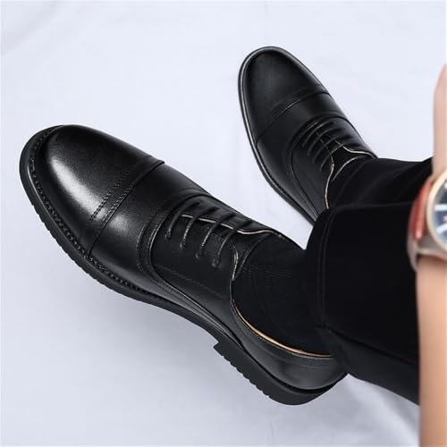 Mens Spring Leather Dress Shoes Business Security Work Oxford Shoes Breathable Casual Black Lace up2