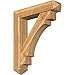 Ekena Millwork BKT0806X38X44MRC03RWR Merced Arts and Crafts Rough Sawn Bracket w/Offset Brace, Western Red Cedar