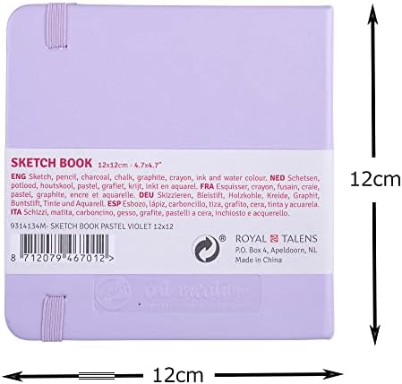 Talens Art Creation Sketchbook 80 Sheets, 12 cm x 12 cm, Pastel Violet