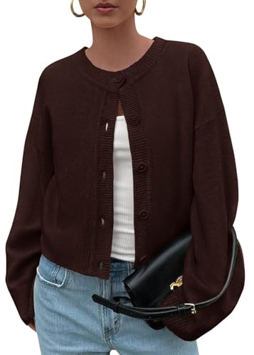 KIRUNDO Cardigan Sweaters for Women Fall Trendy Long Sleeve Chunky Knit Button Up Oversized Winter Jacket Casual Outwear