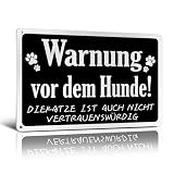 Goodvia Türschild Warnung vor dem Hunde Aluminium 30x20cm |A4 Vorsicht Hund Schild Lustig, Vorsicht vor der Katze