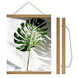 Bemaystar Magnetic Poster Hanger Frame - 12x16 12x18 12x24 Teak Wood Poster Frames for Posters, Prin
