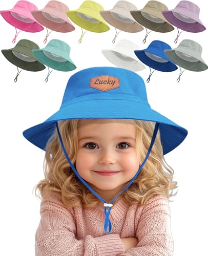 Personalized Toddler Bucket Hats Custom Baby Boy Hat with Name UPF 50+ Sun Protection Summer Beach Hat Wide Brim Gift for Kids Boys Girls 0-12Years Multicolor