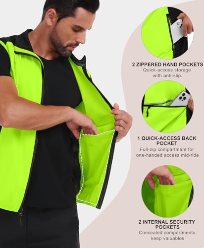Image of Little Donkey Andy Men's Water-resistant Outerwear Vests, Stretch Windproof Vest for Cycling, Running, Golf