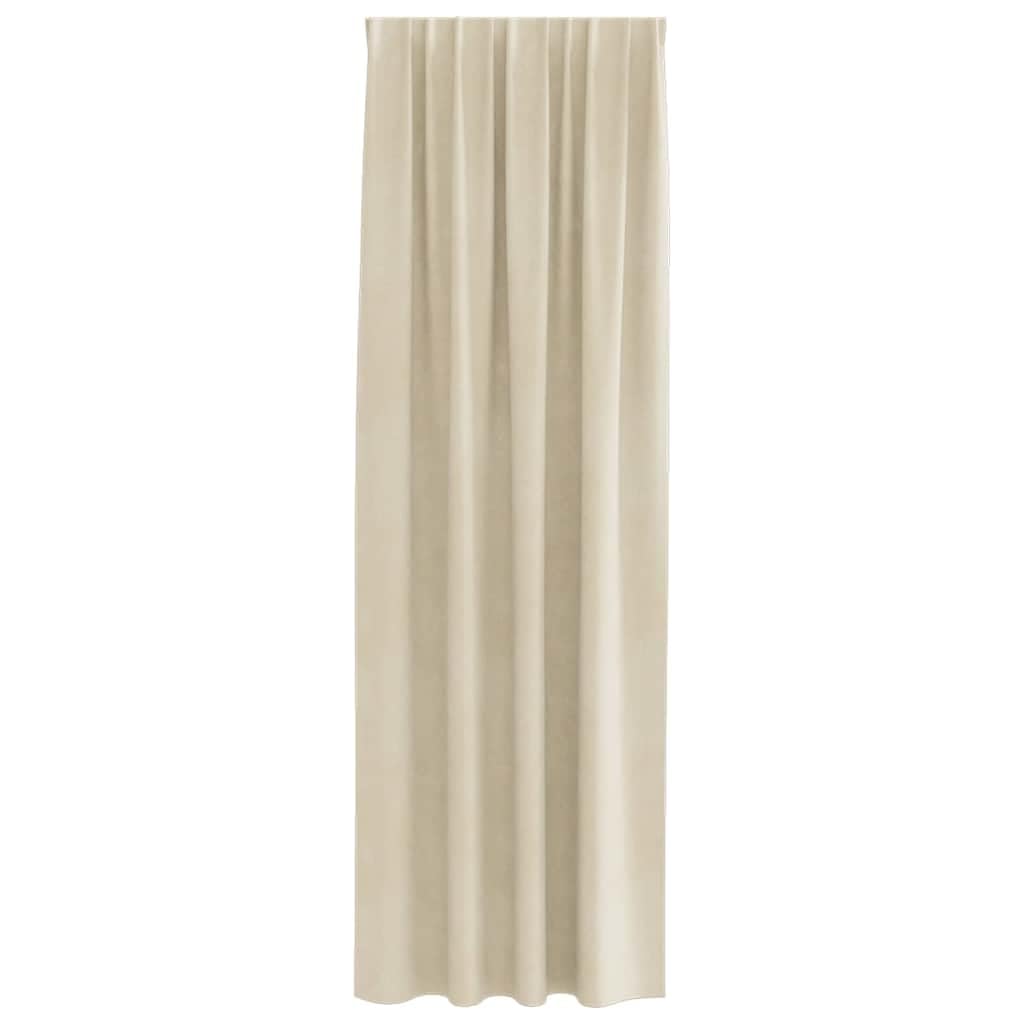 Cortinas opacas de terciopelo crema, 2 unidades, 140 x 245 cm, con ojales y trabillas, cortinas opacas para salón, dormitorio, habitación infantil, térmica, protección contra el frío, fácil de