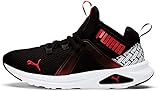 PUMA Enzo 2 Repeat Jr Boys' Youth Sneaker 4 M US Big Kid Black-High Risk Red-White