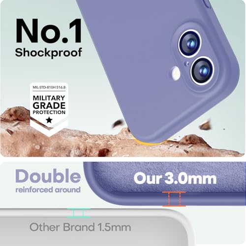 Image of LOVE 3000 Designed for iPhone 17 Case, Premium Silicone [Compatible with Magsafe][Soft Anti-Scratch Microfiber Lining] Shockproof Protective Phone Case for Men Women 6.3 inch, Lavender Grey