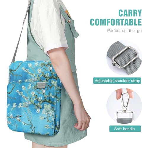 Image of TiMOVO 9-11 inch Tablet Sleeve Bag Carrying Case with Strap, Apricot Blossom | Fits iPad A16 11 inch, Pad Air 11 /5th & 4th 10.9 inch, 10th Gen /10.2 inch, Galaxy Tab A11 Plus, Multi-Pocket, Handle, Padded Protection