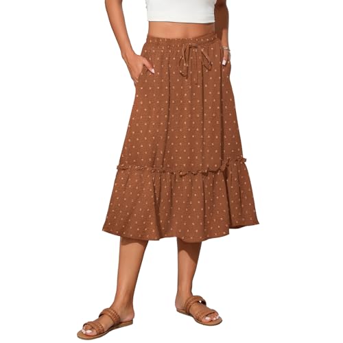 Image of Witsmile High Waist Tiered Skirts for Women Flowy Skirts for Women Long Length with Pockets 2026 Fashion Trendy