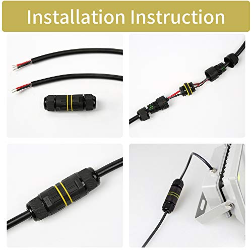 Ip68 Outdoor Waterproof Junction Box Electrical Cable Connector, Easy To Install, Ul ,M16 For Ø 3.5-10Mm Wire Range(Ac 400V, 17.5A),2 Way 3Pin 5Pack #TOP4