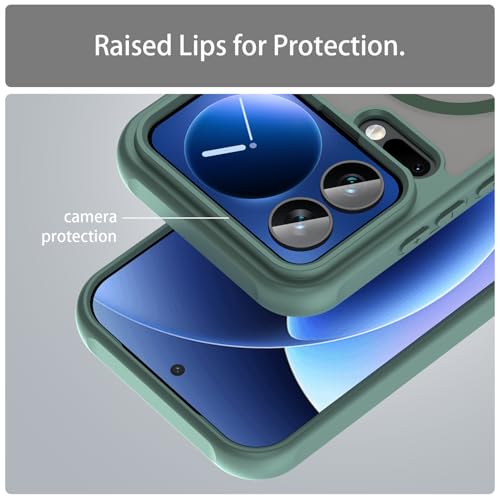Image of Compatible with Xiaomi 17 Pro Case Cover,Compatible with MagSafe,Anti-Fall,Compatible with Xiaomi 17 Pro 5G 25098PN5AC Cell Protective Phone Case Green