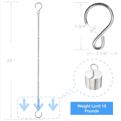 Hs'S Creation Stainless Steel 304 Planter Hanging Chain 20 Inch Long 1 Lead With S Hooks Decorative Replacement Chains Rust Proof For Billboards,Planters thumb #6