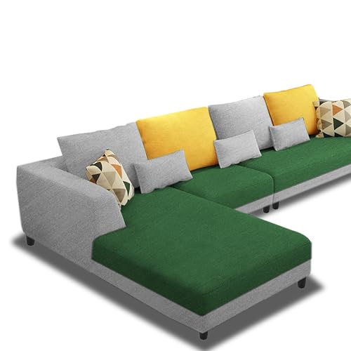 Image of Galib LHS 6 Seater L Shape Sofa Set for Living Room (Green Grey Fabric) Premium Fabric Sofa
