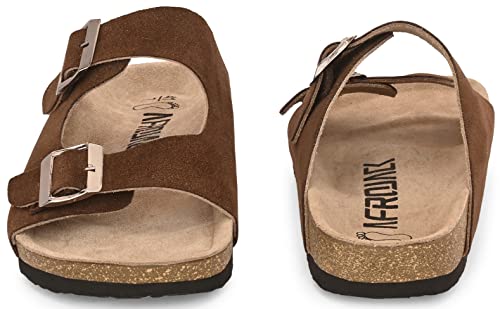 Image of AFROJACK Men's Orginal Leather Sandals | Casual Sliders for Boys s801