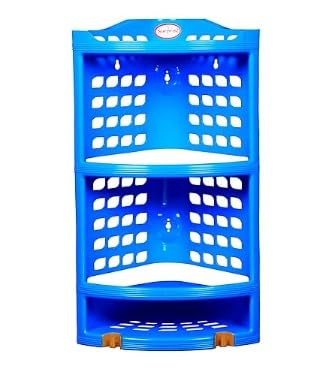 Plastic Corner Rack with 2 Tier Storage Design | Ideal for Bathroom Kitchen and Home Organization.| Space Saving Lightweight and Durable Corner Shelf.-image-17