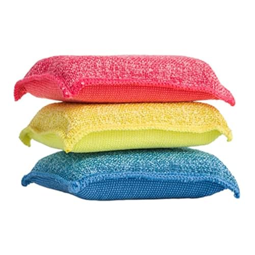 Image of Miracle Microfiber Scrubbing Sponge, Extra Scrubbing Power Kitchen Sponge, Sink, Pot, Pan and Dish Washing, Super Absorbent and Rapid Drying, Multicolor 3-Pack by Superio