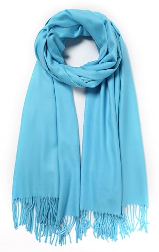 Cindy & Wendy Pashmina-Schal für Damen, für Abendkleid, Brautjungfer, Hochzeit, Braut, Winter, warm, groß, weich, Türkis, Blau, Einheitsgröße