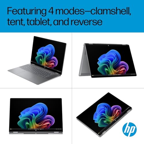Hp Omnibook X Flip | 16-Inch 2-In-1 Ai Laptop | 3K Oled Touchscreen (120Hz) | Amd Ryzen Ai 7 350 | 16GB DDR5 Ram | 1TB Ssd | Wifi 7 | Long 11-Hour Battery | Windows 11 | Meteor Silver/Grey - 8