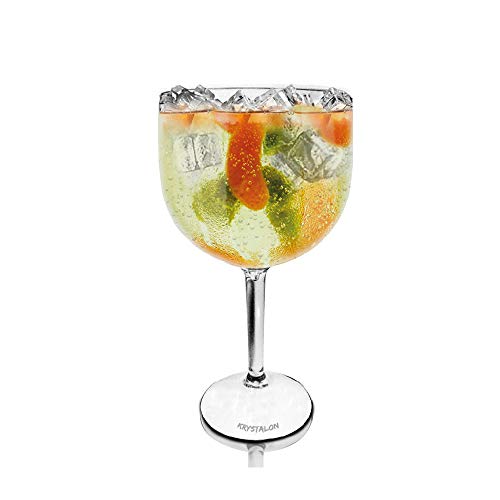 Conjunto de 2 Taças Acrílicas para Vinho, Água e Gin 550ml KrystalON Transparente
