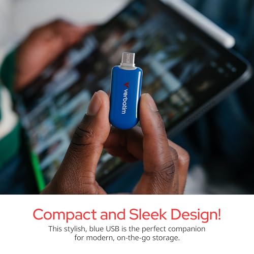 Image of Verbatim 128GB Type C USB 3.2 Gen 1 Flash Drive USB-C Thumb Drive - Blue