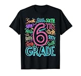 6th Grade Typography Team Sixth Grade Teacher Back to School T-Shirt