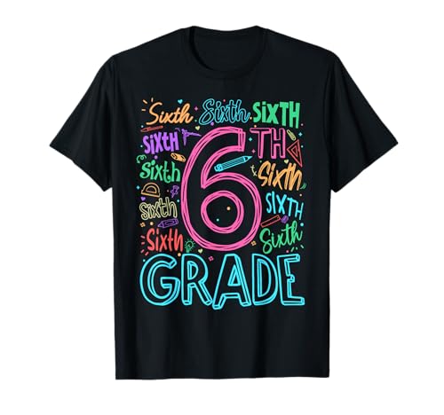 6th Grade Typography Team Sixth Grade Teacher Back to School T-Shirt