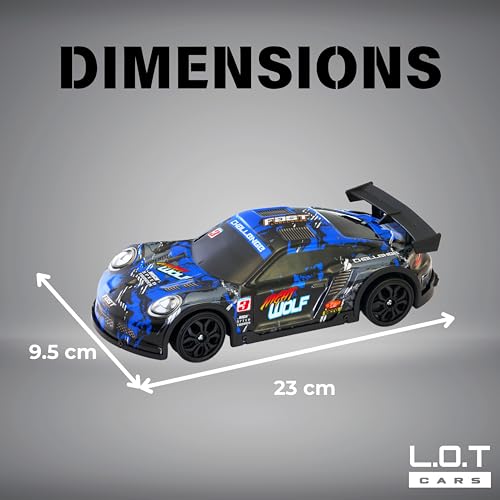 Image of L.O.T TOYS Night Wolf Remote Control Car | 20Kmph, 2.4Ghz | Rc Drift Car, Rc Car, Remote Car, Drift Car Remote Control, Flexible PVC Shell, Long Range Remote with Multi LED Lights (Blue)