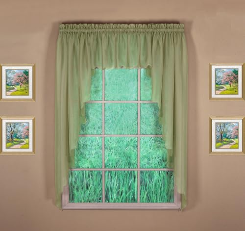 Today's Curtain Emelia Original Paire de voilages, Vert poussiéreux, 228,6 x 160 cm (l x L)