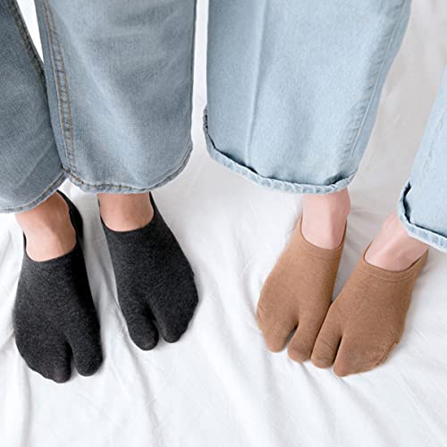 4pairs Breathable Two-finger Low Cut Ankle Socks Anti-slip Sports Boat Socks for All Activities Black White Coffee Light Gray Running and Everyday Wear2