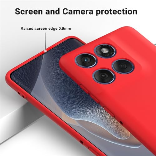 Image of Back Cover for Motorola Moto Edge 60 Pro 5G | Full Camera Protection | Premium Liquid Silicon Case | Flexible Bumper Case for Motorola Moto Edge 60 Pro 5G (Red)