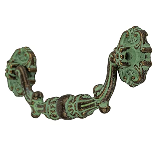 Verdigris Decorative Roses With Bead Center Drawer Pull | Centers: 3-3/8" | Handle For Antique Cabinet Door, Dresser Drawer, Desk | Reproduction Furniture Hardware | Dl-P2849-96Vdg #TOP1