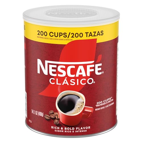 NESCAFÉ CLÁSICO Instant Coffee, Dark Roast Coffee, 1 Canister (14.1 Oz)