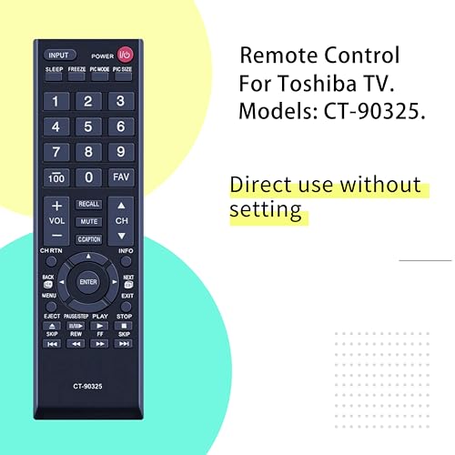 Télécommande compatible Toshiba CT-90325 pour téléviseur 32C10