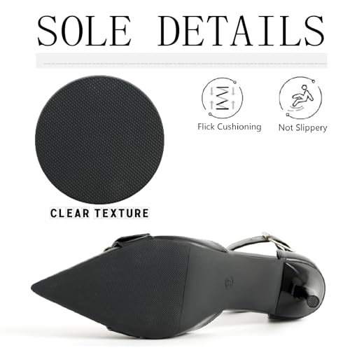 Women's Leather Buckle Strap Stiletto Pumps with Adjust Ankle Strap Sexy Closed Pointed Toe Comfortable High Heels Dress Shoes for Wedding Party Office D'Orsay Shoes4