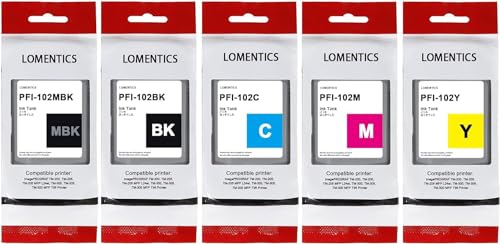 PFI-102 PFI102 Ink Cartridge Replacement for Canon PFI-102MBK PFI-102BK PFI-102C PFI-102M PFI-102Y Compatible for ImagePrograf IPF500 IPF510 IPF600 IPF605 IPF650 IPF700 IPF765 Printer