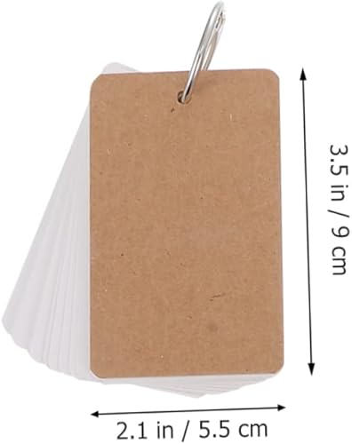 Miniatura 5 de EXCEART 30 Pcs Blank Card Alloy Stationery Cards Leave Messages Alphabet Flash Cards Colored Cardstock Paper Kraft Paper Binder Ring Studying Blank