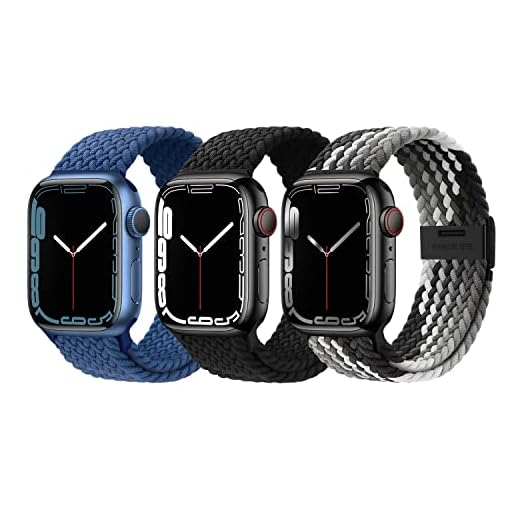 XMUXI Pulseira compatível com Apple Watch elástica trançada Solo Loop 40mm 44mm 41mm 45mm 49mm pulseira esportiva de nylonpara iWatch Series Ultra 9/8/7/6/SE/5/4/3/2/1(3 Pack)