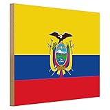 Ecuador Flagge | Holzschild | Wanddekoration | 20x30 cm | 40 cm x 30 cm