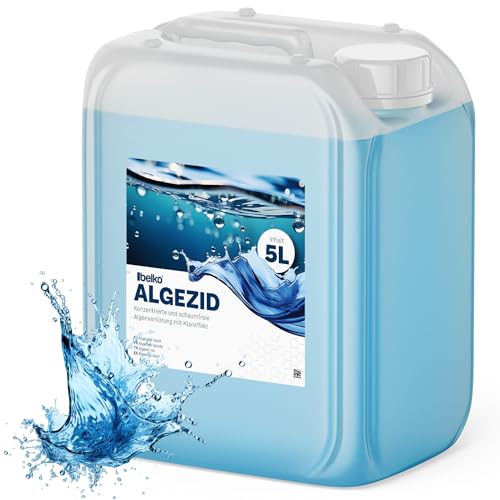 Belko 5L Pool Algizid Algenverhütung flüssig - Präventives Anti Algenmittel für Schwimmbad & Pool und Whirlpool - gegen Algen Algezid Poolklar Chlor Ergänzung