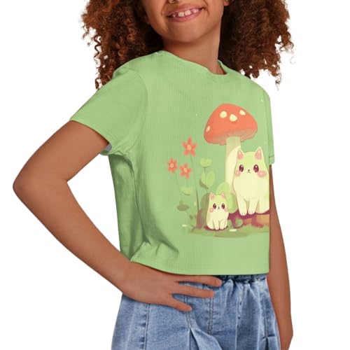 Tongluoye Crop Tops for Girls Summer Shirts for Teen Girls 2XS-L Short Sleeve Top4