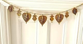 Estationeryhouse Door wall Hanging Toran Metal Bandanwar Indian Traditional Good Luck Charm decoration & Gift Idea for Home Office Temple Pooja Festival