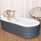 Freistehende Aufblasbare Badewanne, Aufblasbare Badewanne FüR Erwachsene, 168cm Tragbare Faltbare Spa-Funktion FüR Erwachsene Mit Elektrischer Luftpumpe (Dark Gray)