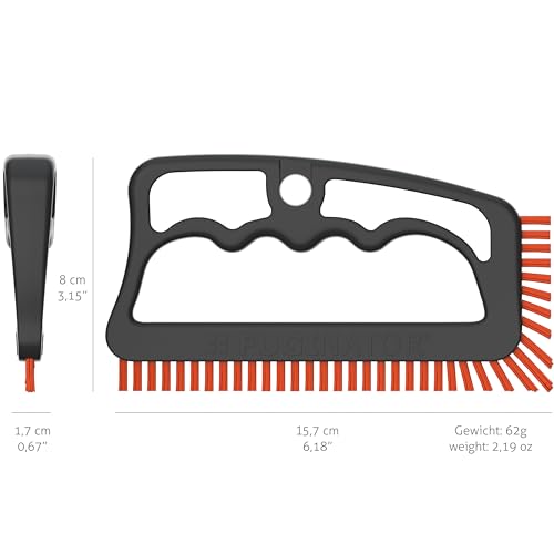 FUGINATOR® Fugenbürste grau/orange-Reinigungsbürste zur Fugenreinigung in Bad, WC, Küche-Reinigung von Wand- und Bodenfliesen - Handliche Bürste für Fugen und Fliesen