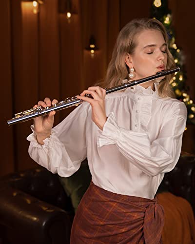 Image of Eastar 16-Key Closed Hole C Flute Kids Beginner, Nickel Full Kit, EFL-1